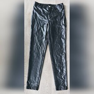 Small Petite Black Faux Leather Pants